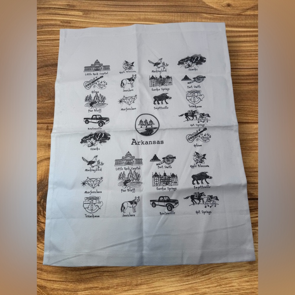 Arkansas Themed Tea Towel